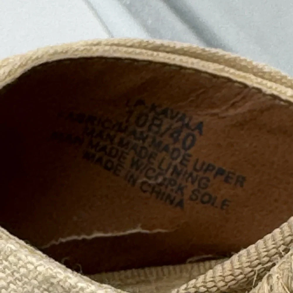 Lucky Brand Kavala Espadrille Jute Wedge Sandals Cream Bow Womens‎ Size 10 B